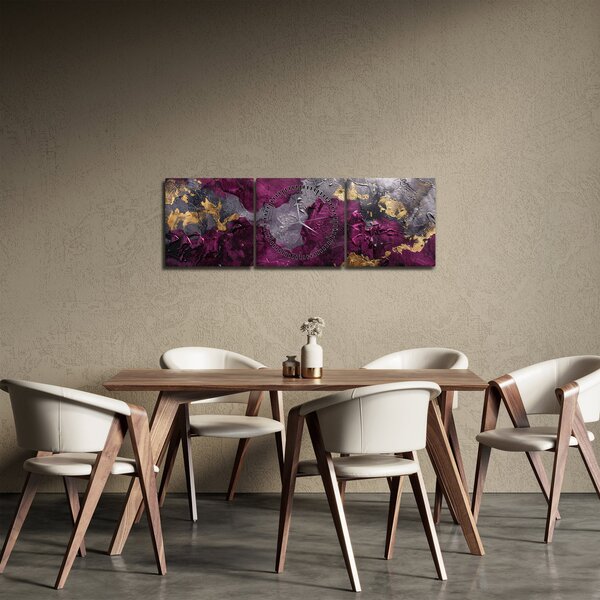 Slika - Teksturiranje apstrakcije (sa satom) (90x30 cm)