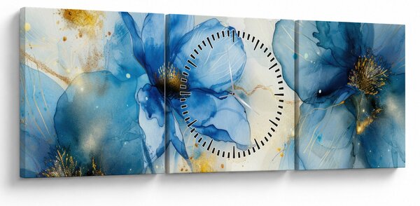 Slika - Cvijeće, slika tušem (sa satom) (90x30 cm)