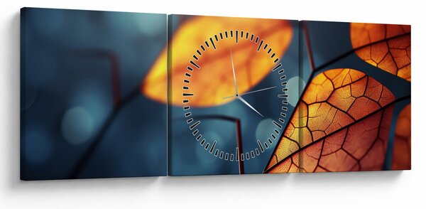 Slika - Tekstura lišća (sa satom) (90x30 cm)