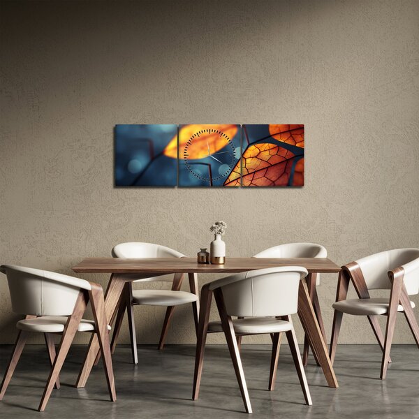 Slika - Tekstura lišća (sa satom) (90x30 cm)