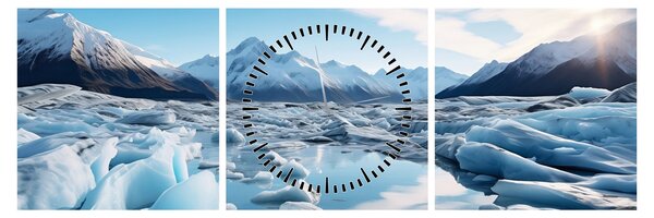 Slika - Glacijalne formacije (sa satom) (90x30 cm)