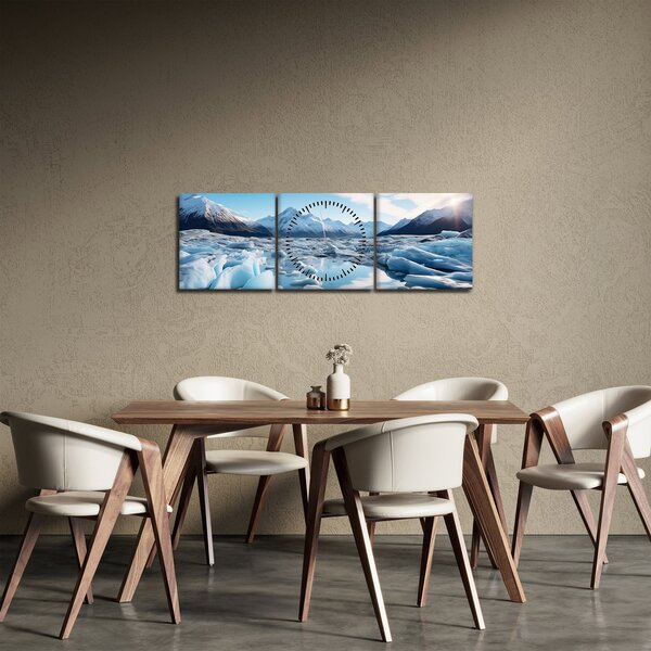 Slika - Glacijalne formacije (sa satom) (90x30 cm)