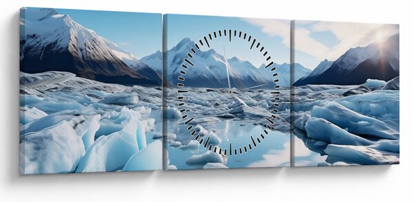 Slika - Glacijalne formacije (sa satom) (90x30 cm)