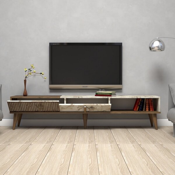 TV komoda u mramornom dekoru u prirodnoj boji 180x40 cm Milan – Kalune Design