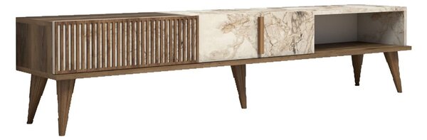 TV komoda u mramornom dekoru u prirodnoj boji 180x40 cm Milan – Kalune Design
