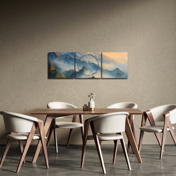 Slika - Naslikan planinski pejzaž (sa satom) (90x30 cm)