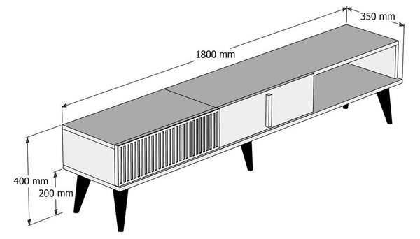 TV komoda u mramornom dekoru u prirodnoj boji 180x40 cm Milan – Kalune Design