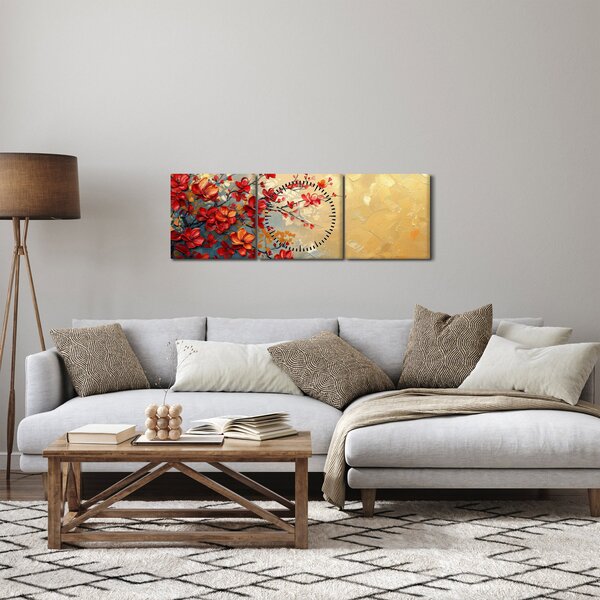 Slika - Cvjetno drvo (sa satom) (90x30 cm)