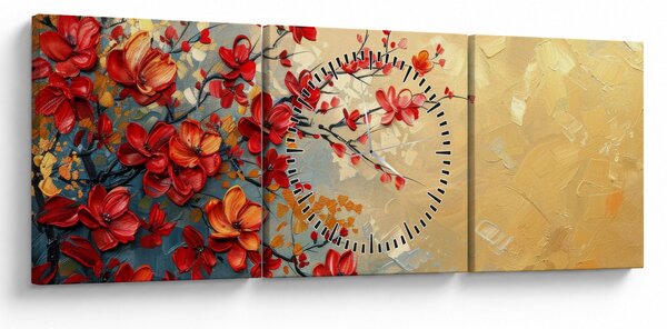 Slika - Cvjetno drvo (sa satom) (90x30 cm)