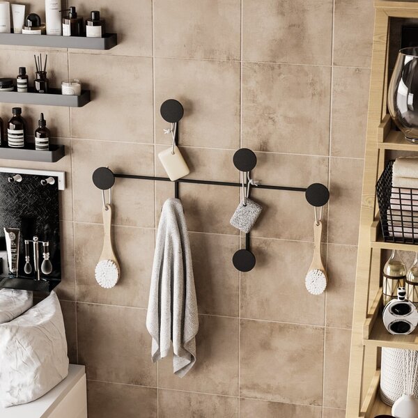 Crna metalna zidna vješalica Dama – Kalune Design