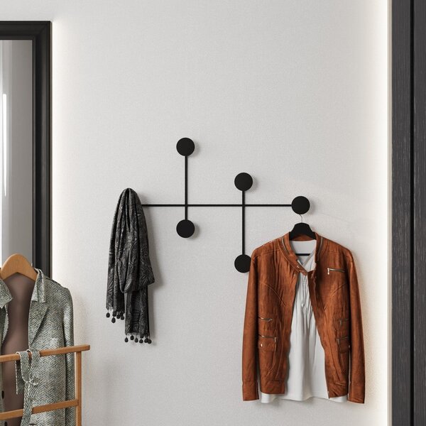 Crna metalna zidna vješalica Dama – Kalune Design