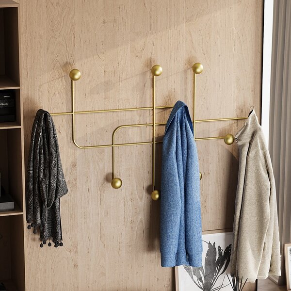 Metalna zidna vješalica u zlatnoj boji Dama – Kalune Design