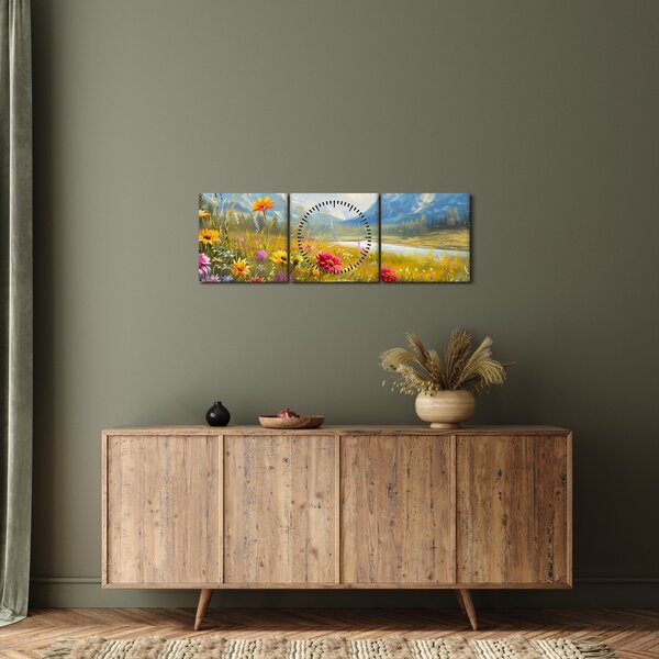 Slika - Naslikani pejzaž (sa satom) (90x30 cm)