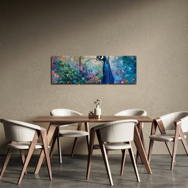 Slika - Slikanje pauna (sa satom) (90x30 cm)