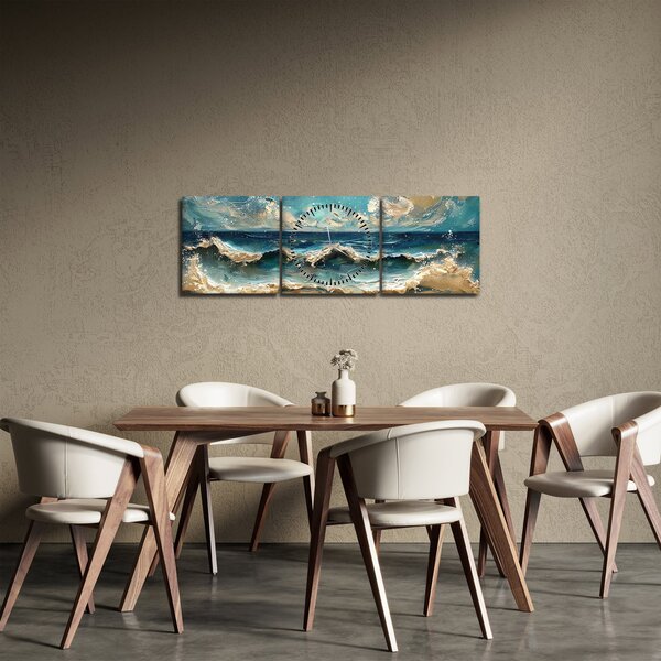 Slika - Slikanje mora (sa satom) (90x30 cm)
