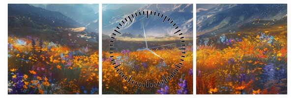 Slika - Slikani planinski pejzaž II. (sa satom) (90x30 cm)