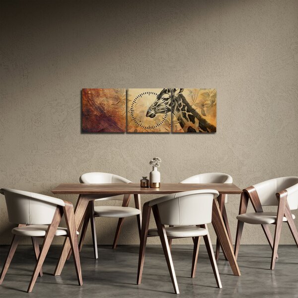 Slika - Žirafa, slika (sa satom) (90x30 cm)