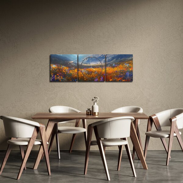 Slika - Slikani planinski pejzaž II. (sa satom) (90x30 cm)