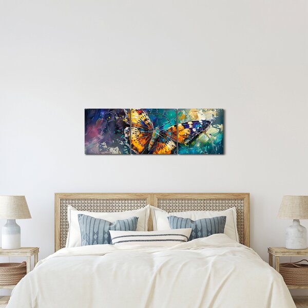 Slika - Leptir, ulje na platnu (sa satom) (90x30 cm)