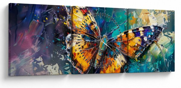 Slika - Leptir, ulje na platnu (sa satom) (90x30 cm)