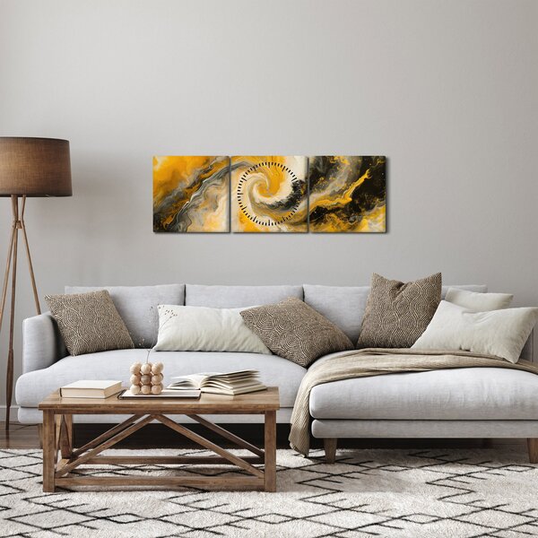 Slika - Spiralna apstrakcija (sa satom) (90x30 cm)