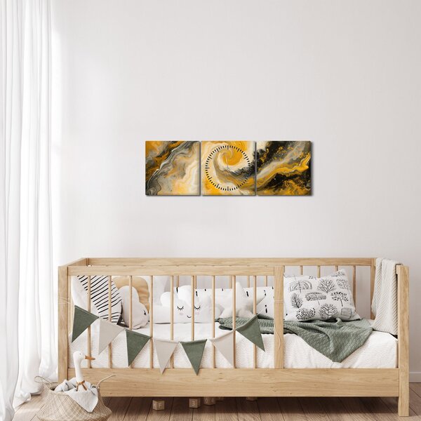 Slika - Spiralna apstrakcija (sa satom) (90x30 cm)