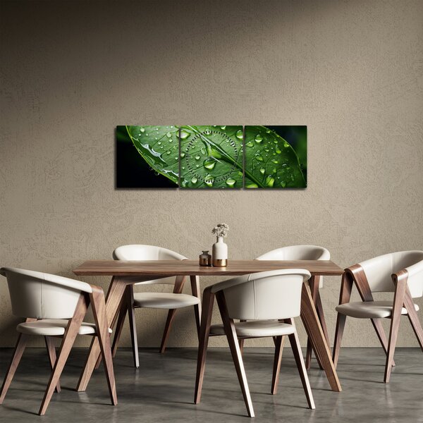 Slika - List poslije kiše (sa satom) (90x30 cm)