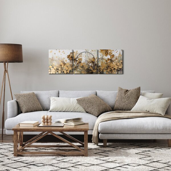 Slika - Apstraktna cvjetna slika (sa satom) (90x30 cm)