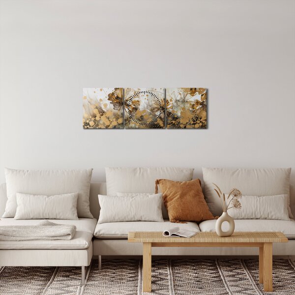 Slika - Apstraktna cvjetna slika (sa satom) (90x30 cm)