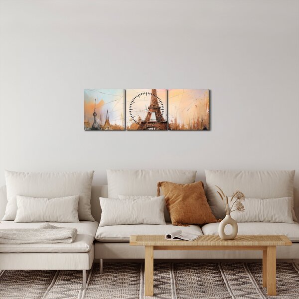 Slika - Slikanje Eiffelovog tornja (sa satom) (90x30 cm)