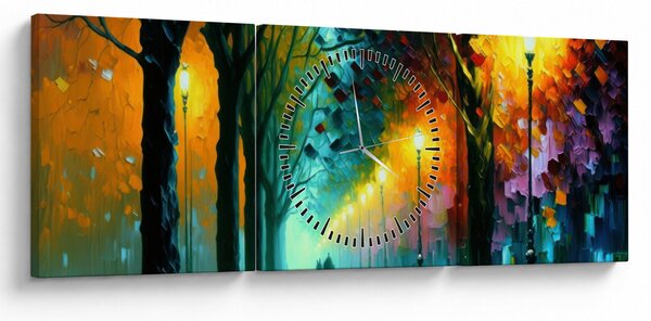 Slika - Noćna šetnja (sa satom) (90x30 cm)