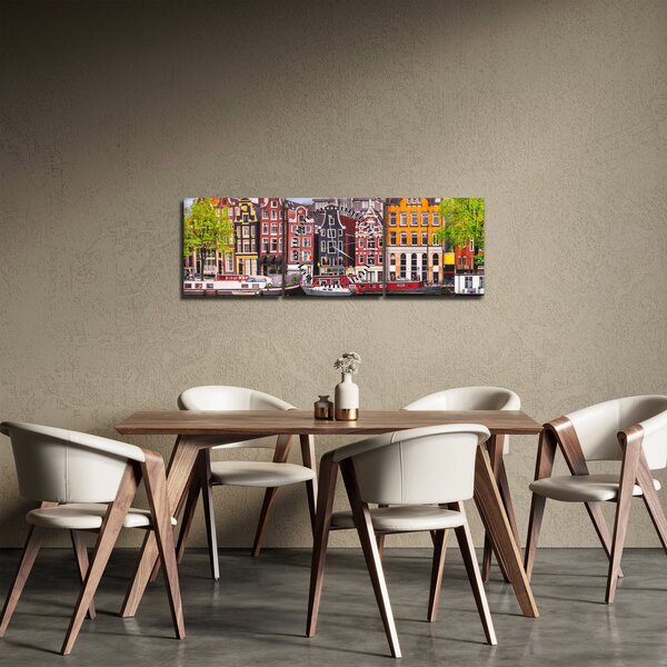 Slika - Amsterdam, plesne kuće (sa satom) (90x30 cm)