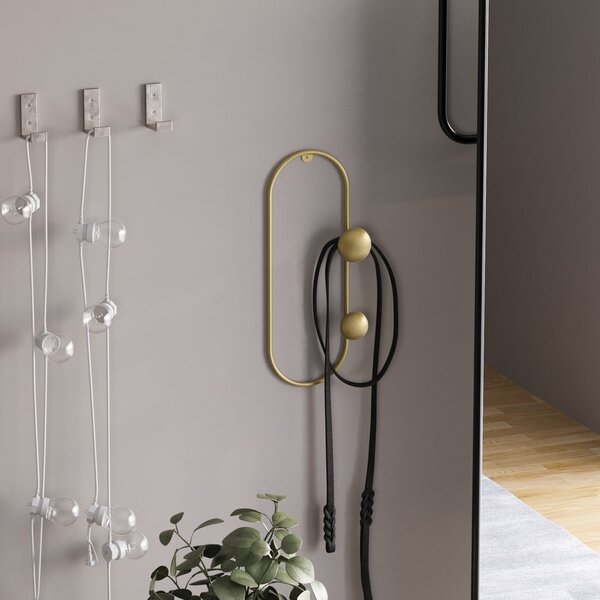 Metalna zidna vješalica u zlatnoj boji Dama – Kalune Design