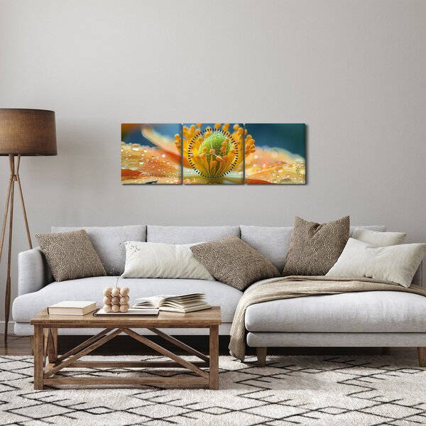 Slika - Detalj cvijeta (sa satom) (90x30 cm)