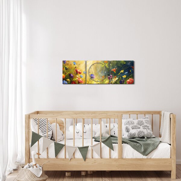 Slika - Proljetna cvjetna livada, slika (sa satom) (90x30 cm)