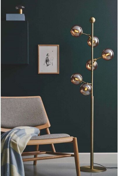 Podne Lampa Halo Design, Zlato / mjed, Dnevna soba, Metal