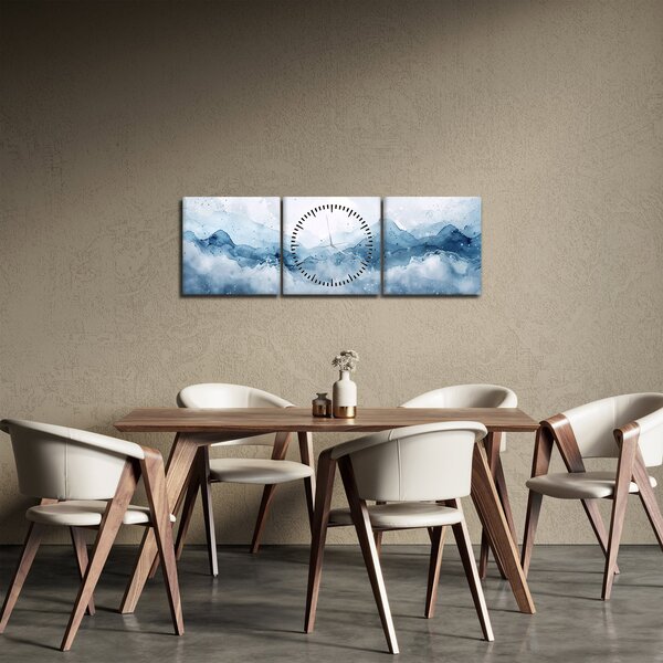 Slika - Oblaci i valovi, akvarel (sa satom) (90x30 cm)