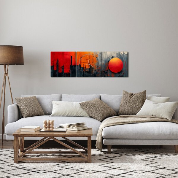 Slika - Apstraktna slika grada (sa satom) (90x30 cm)