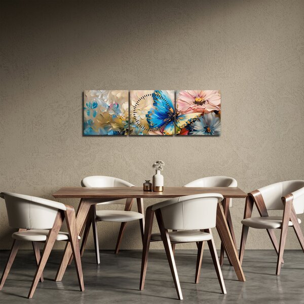 Slika - Slikanje cvijeća i leptira (sa satom) (90x30 cm)