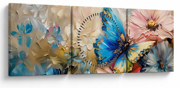 Slika - Slikanje cvijeća i leptira (sa satom) (90x30 cm)