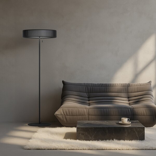Podne Lampa Herstal, Crno, Dnevna soba, Metal