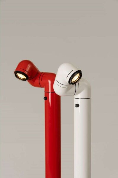 Podne Lampa Santa & Cole, prigušiv, Crvena, Dnevna soba, Metal