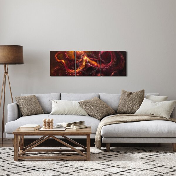 Slika - Hobotnica, ulje na platnu (sa satom) (90x30 cm)