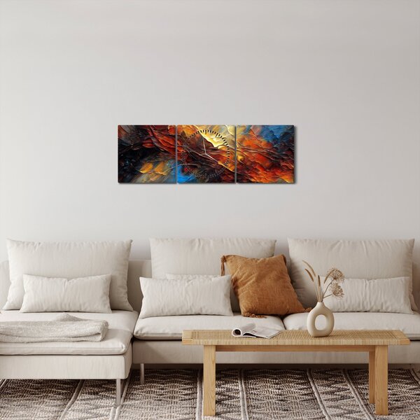 Slika - Tekstura boje (sa satom) (90x30 cm)