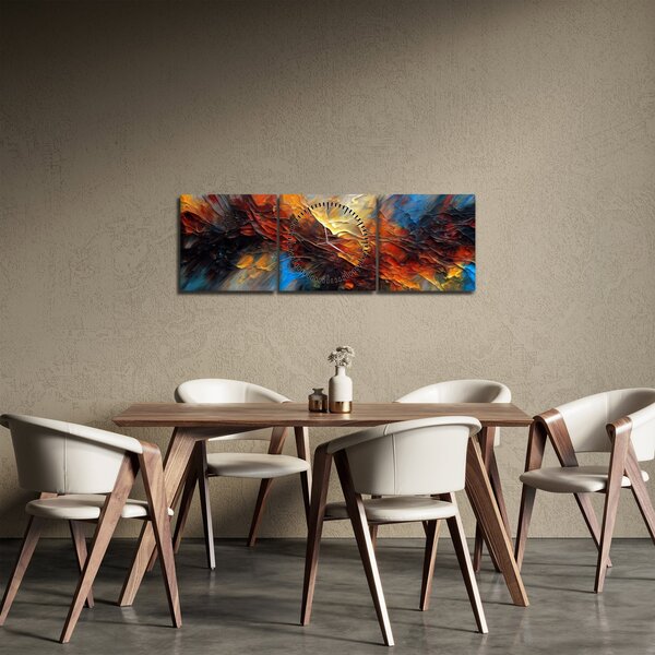 Slika - Tekstura boje (sa satom) (90x30 cm)
