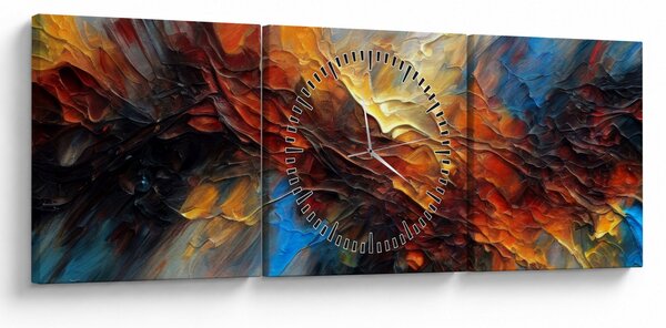 Slika - Tekstura boje (sa satom) (90x30 cm)