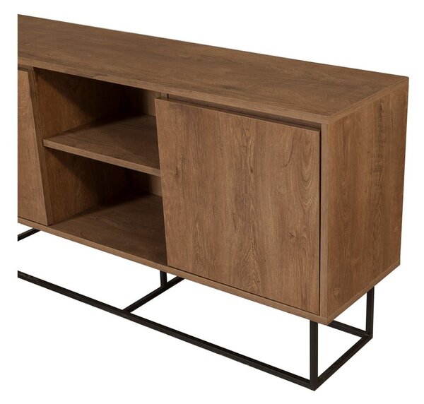 Niska komoda u dekoru oraha u prirodnoj boji 140x72 cm Rodez – Kalune Design
