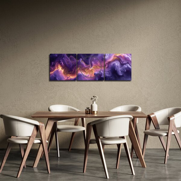 Slika - Ljubičasta maglica (sa satom) (90x30 cm)