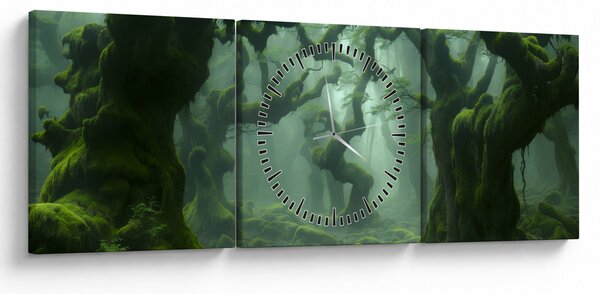 Slika - Šuma obrasla mahovinom (sa satom) (90x30 cm)