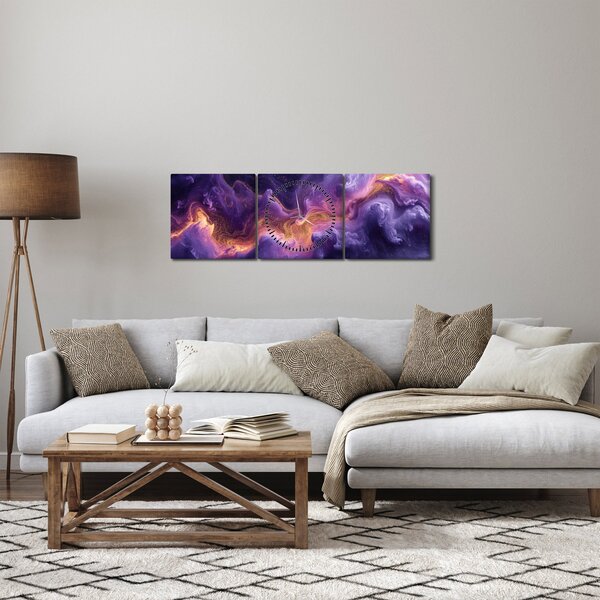 Slika - Ljubičasta maglica (sa satom) (90x30 cm)